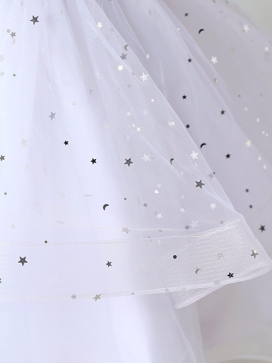 ADERELLA|Sequin Polka Dot Sleeveless High-Low Flower Girl Dresses