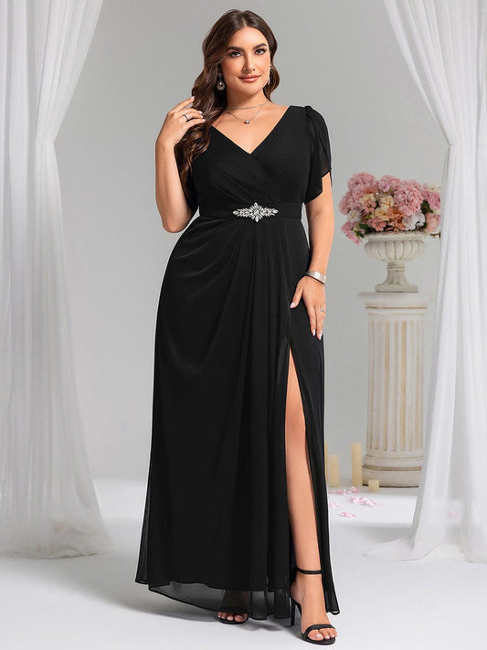 ever NOAH|Chiffon A-Line Ruffle Sleeve Evening Dress