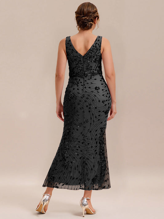 pretty JUNIPER| Plus Size Knotted Sequin Formal Evening Dress