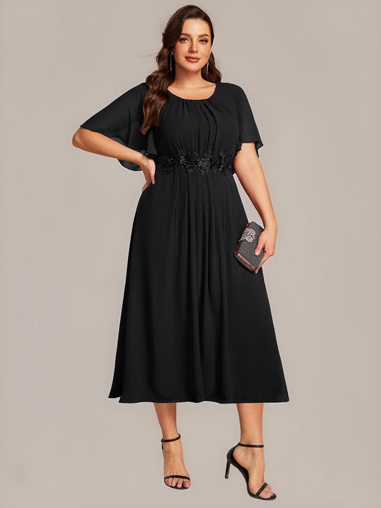ever PORTIA|Applique Ruffle Sleeve Mide Dress