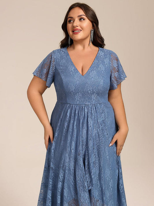 pretty PALOMA|Plus Size Ruffled Sleeves Lace A-Line Formal Evening Dress