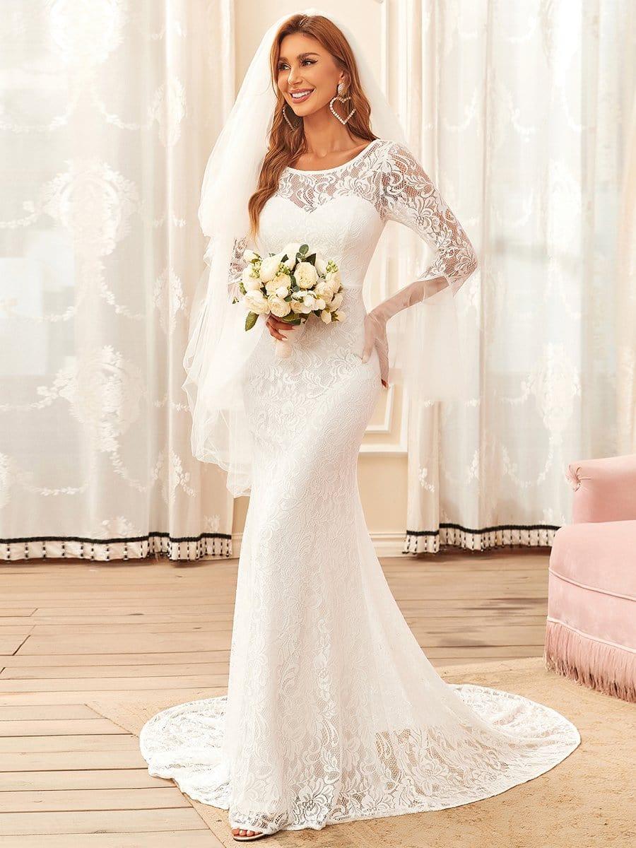 VALENZA'S BRIDE|Sweetheart Long Bell Sleeve Mermaid Wedding Dress