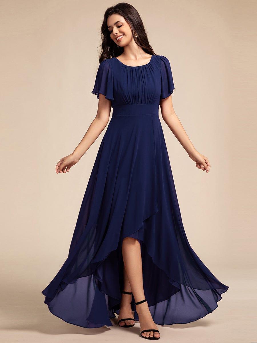 ever GIGI|Elegant Round Neckline Short Sleeve A-Line Chiffon Bridesmaid Dress