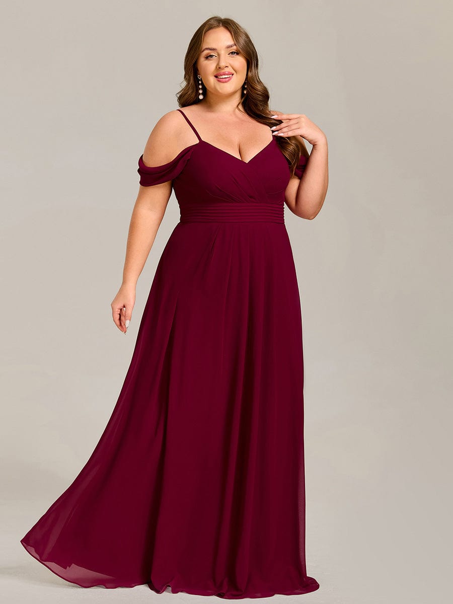 ever LIANNE|Spaghetti Strap V-Neck Pleated A-Line Bridesmaid Dress