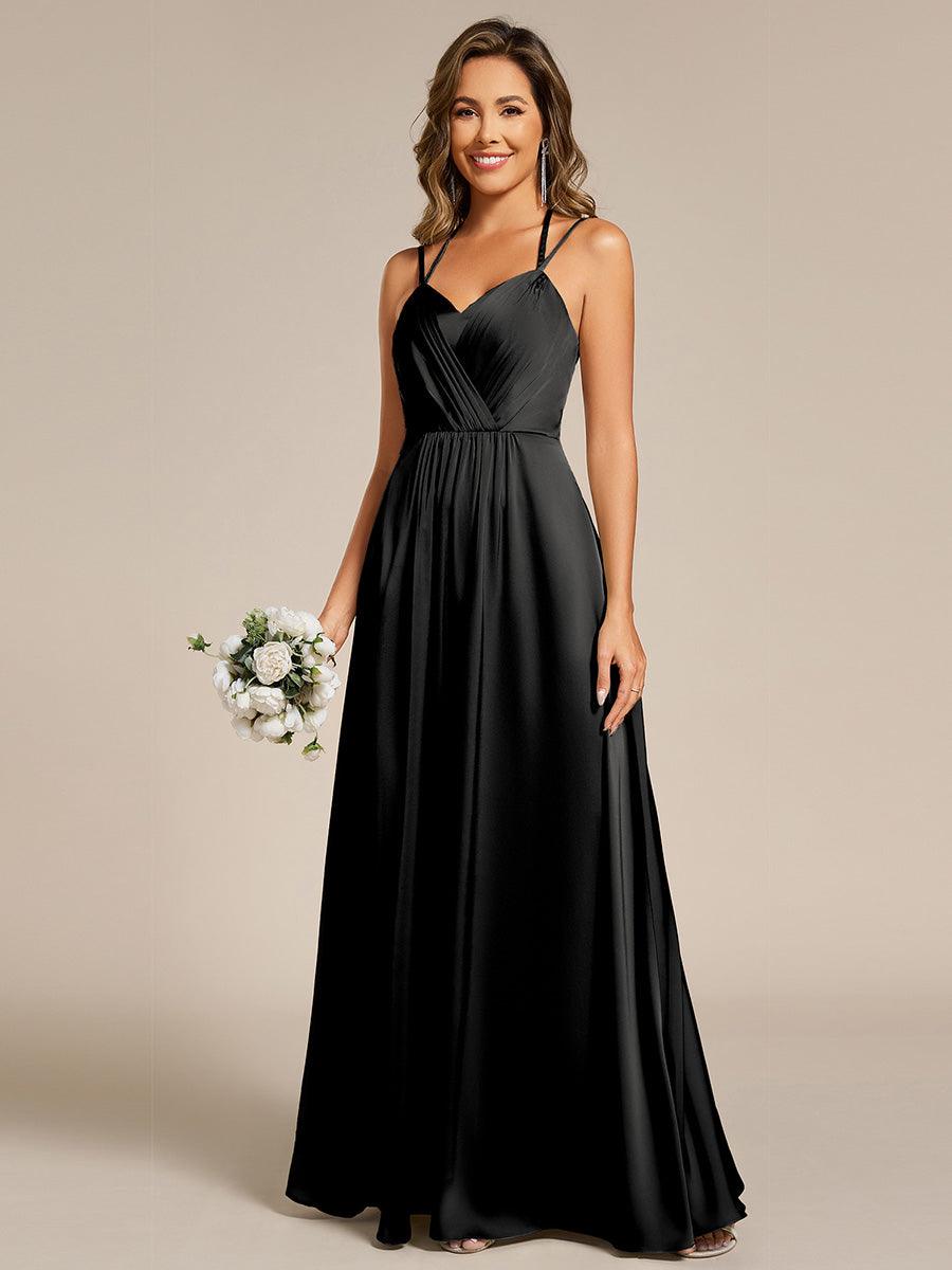 ever LONDYN|Sleeveless Backless Lace-Up A-Line Satin Bridesmaid Dress