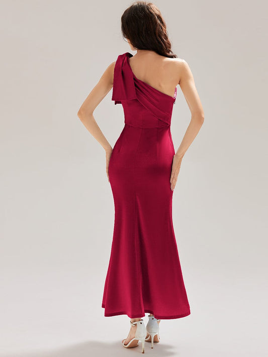 ever ROSIE|One Shoulder Satin Mermaid Dress