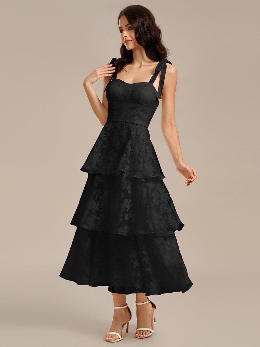 ever CODI|Bow Straps Floral Lace Tiered Dress