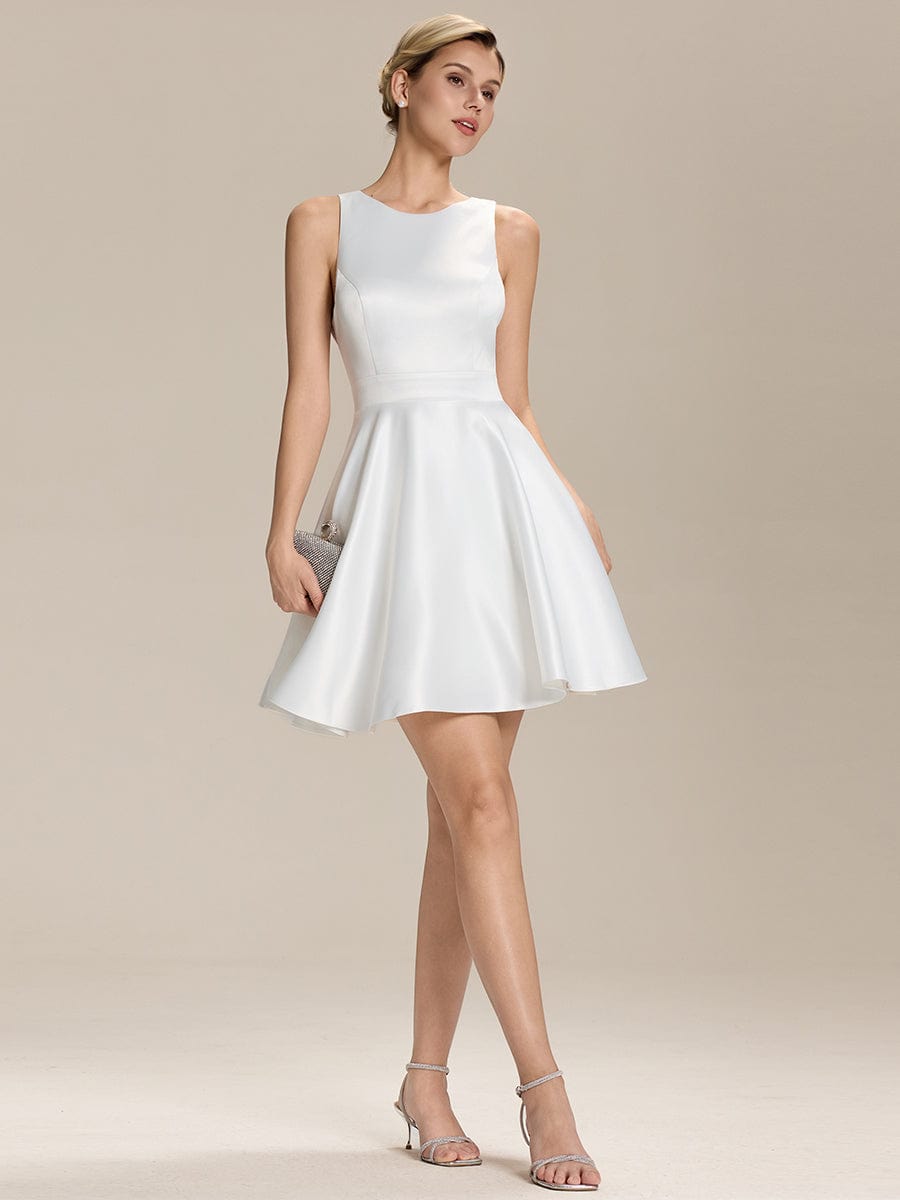 ever SELINA|Satin A-Line Mini Backless Dress with Pockets