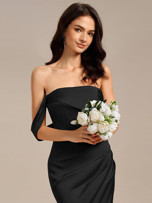 ever TESSARA|Satin One Shoulder Side Split Maxi Mermaid Bridesmaid Dress