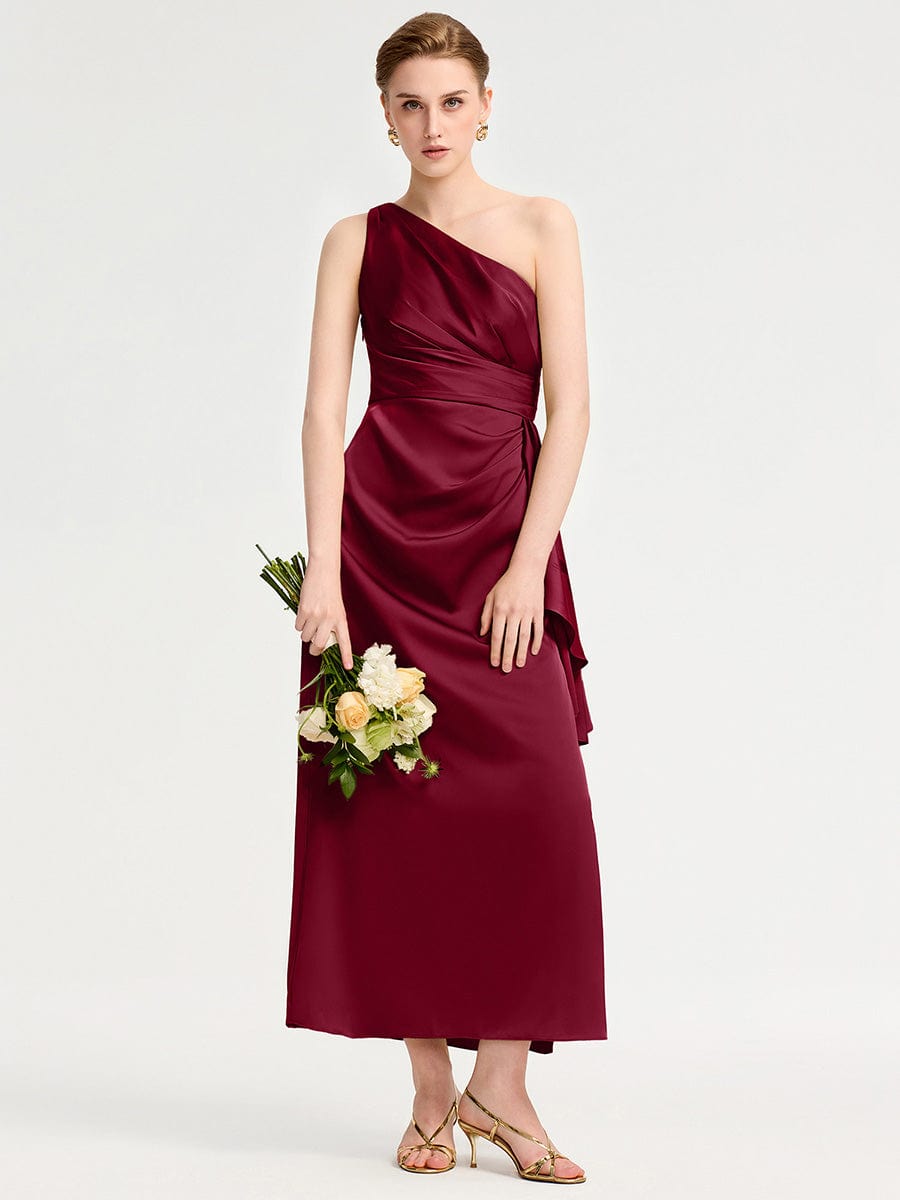 ever SOLENE|One Shoulder Satin Bridesmaid Dress