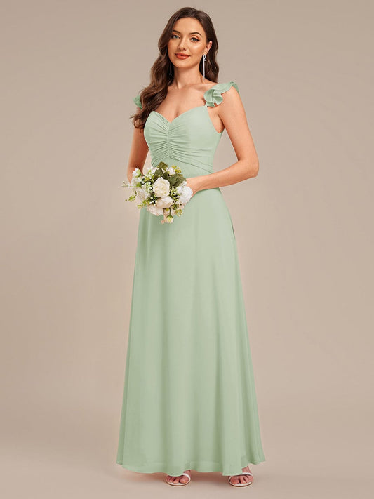 ever SERENA|Backless Chiffon Ruffled Bridesmaid Dress