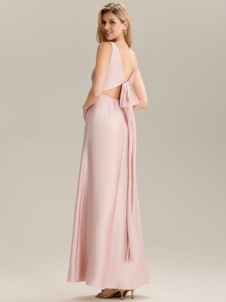ever LINNEA|Tie Knot Satin Sleeveless Bridesmaid Dress