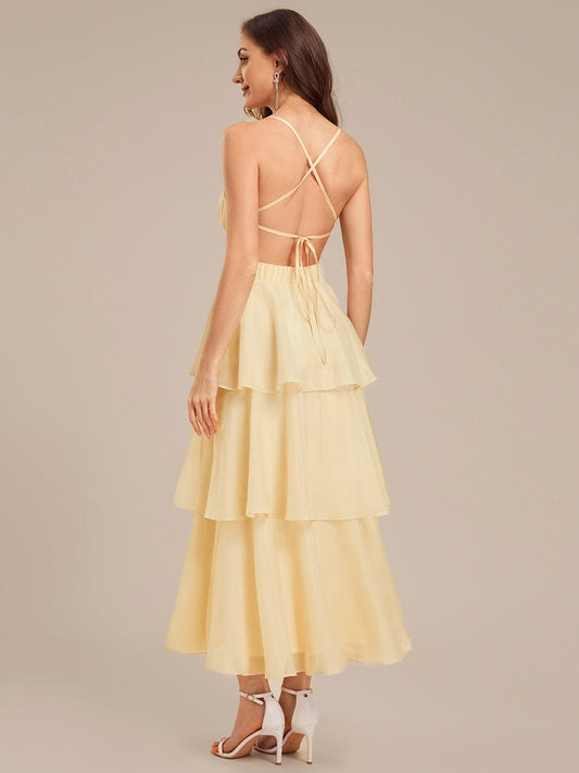 ever ALTHEA|Tie Knot Chiffon Sleeveless Wedding Guest Dress