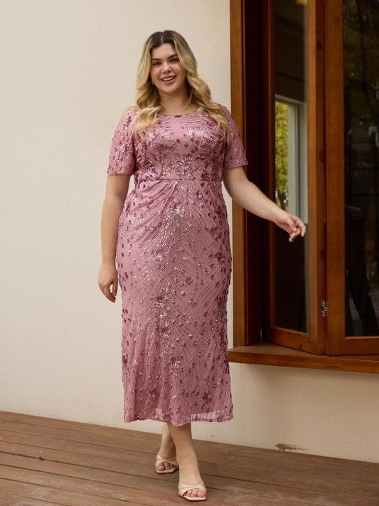 ever HAYLEN|Plus Size Sequin Mermaid Mother of the Bride Dress