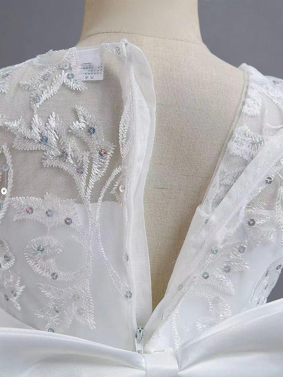 AURIENNA|Gorgeous Applique Princess Dress for Flower Girl with Bowknot