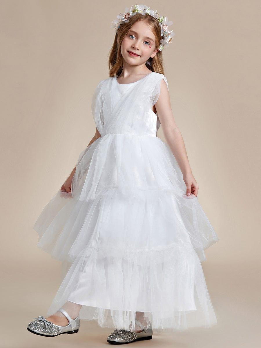 HERMINA|Princess Style Layered Cake Long Tulle Flower Girls Dress