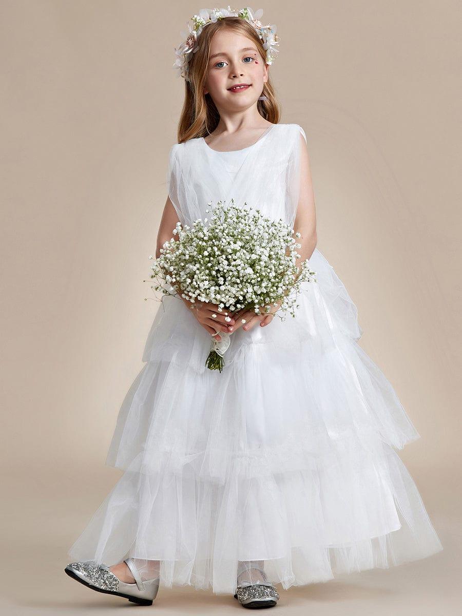 HERMINA|Princess Style Layered Cake Long Tulle Flower Girls Dress