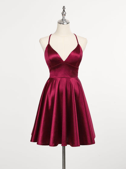 ever REESE|Spaghetti Strap A-Line Back Lace-Up Short Homecoming Dress