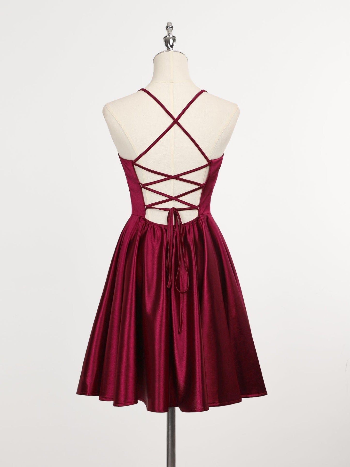 ever REESE|Spaghetti Strap A-Line Back Lace-Up Short Homecoming Dress