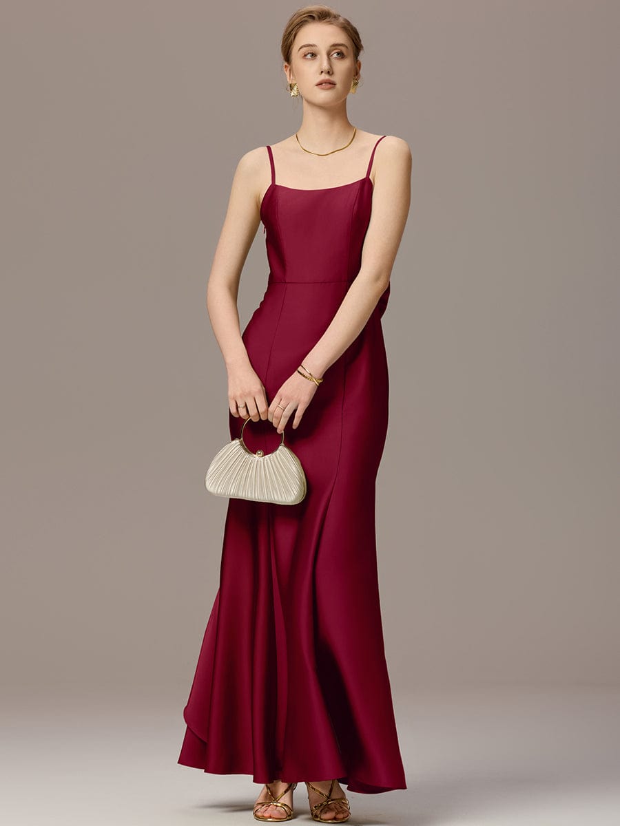 ever AVELIA|Mermaid Bow Stretch Satin Maxi Bridesmaid Dress