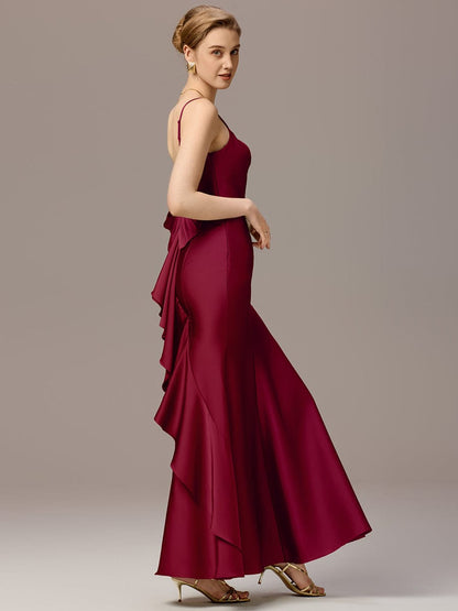 ever AVELIA|Mermaid Bow Stretch Satin Maxi Bridesmaid Dress
