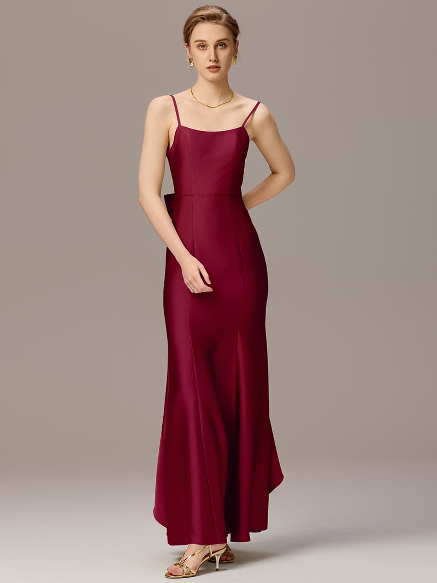 ever AVELIA|Mermaid Bow Stretch Satin Maxi Bridesmaid Dress