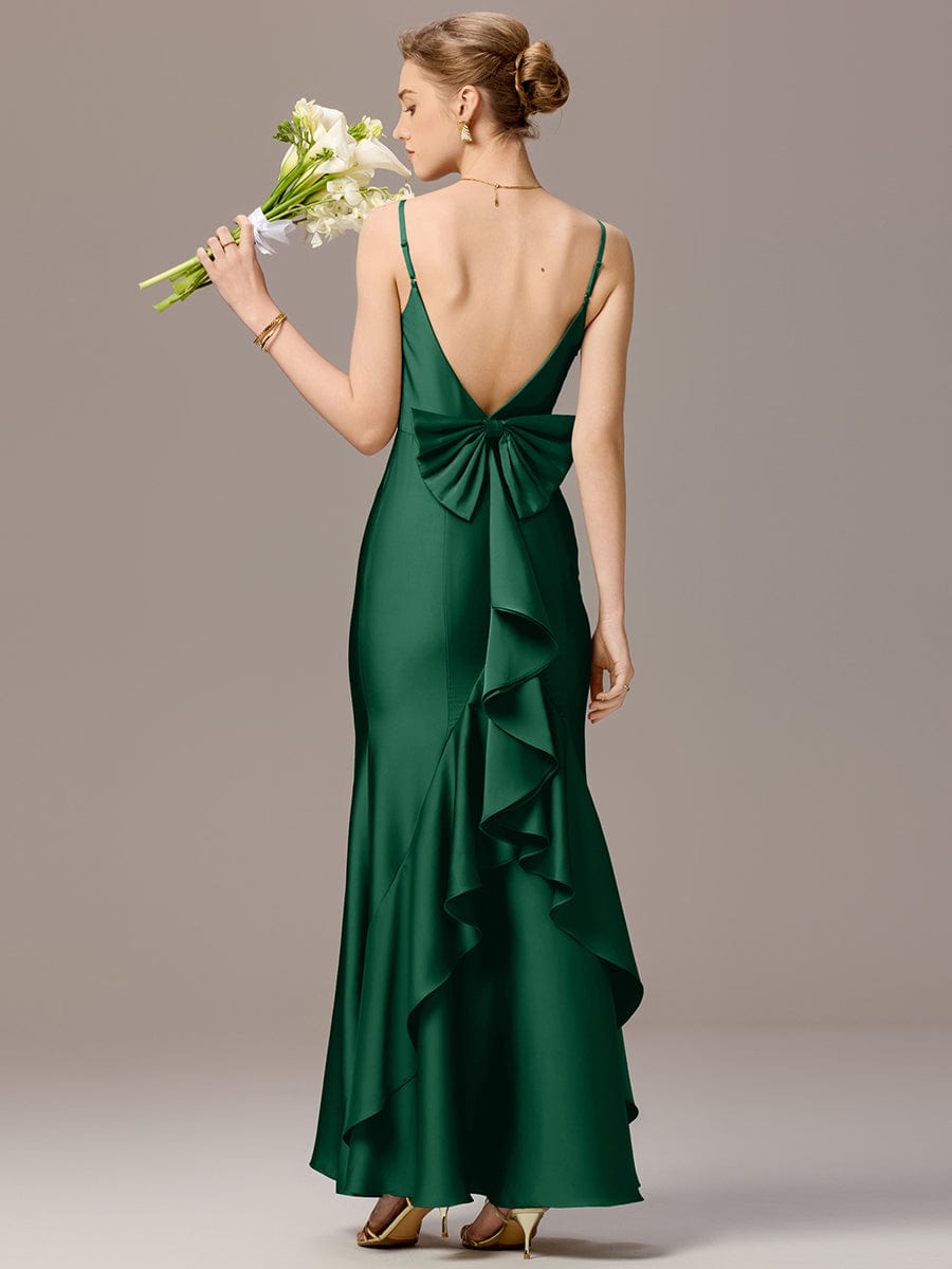 ever AVELIA|Mermaid Bow Stretch Satin Maxi Bridesmaid Dress