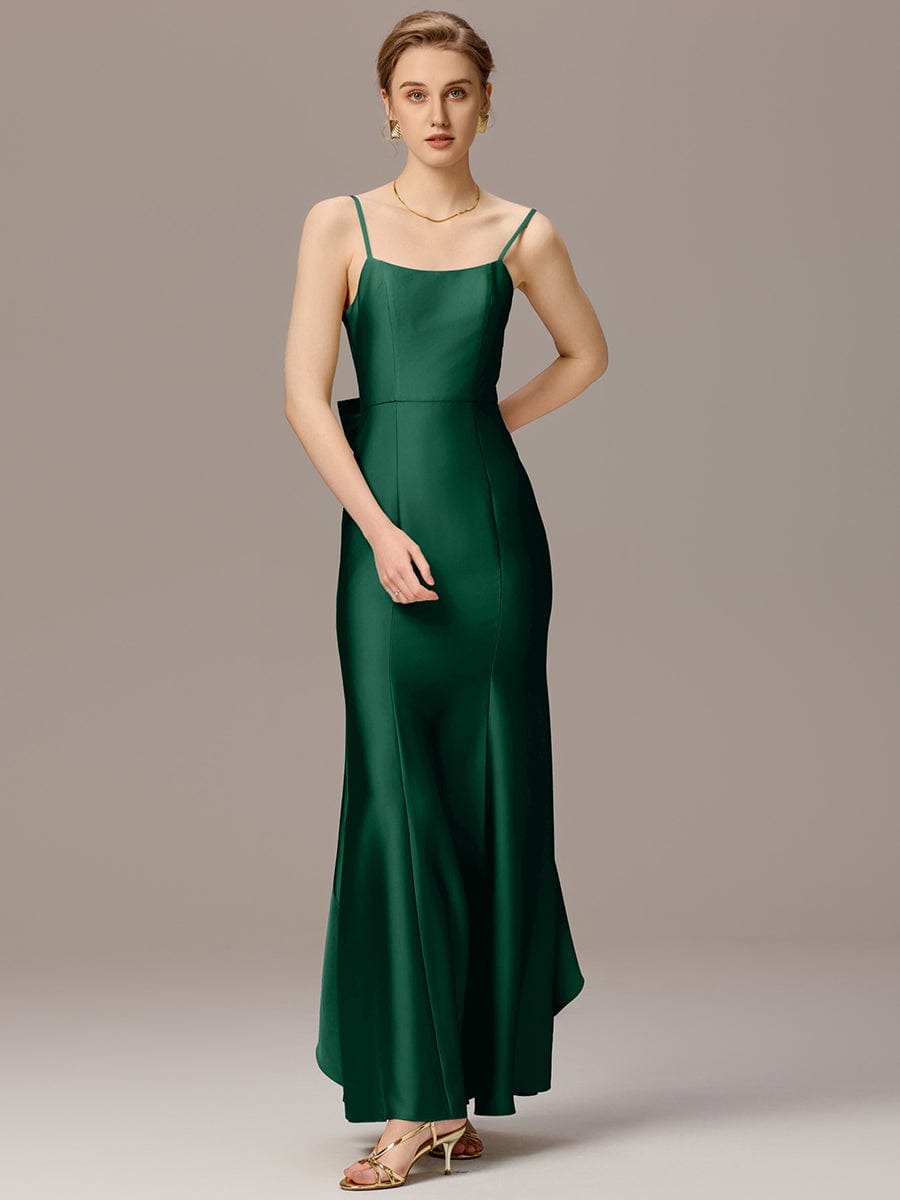 ever AVELIA|Mermaid Bow Stretch Satin Maxi Bridesmaid Dress
