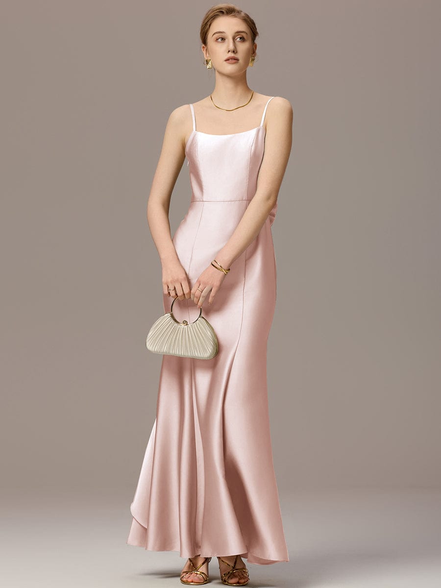 ever AVELIA|Mermaid Bow Stretch Satin Maxi Bridesmaid Dress
