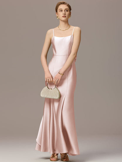 ever AVELIA|Mermaid Bow Stretch Satin Maxi Bridesmaid Dress
