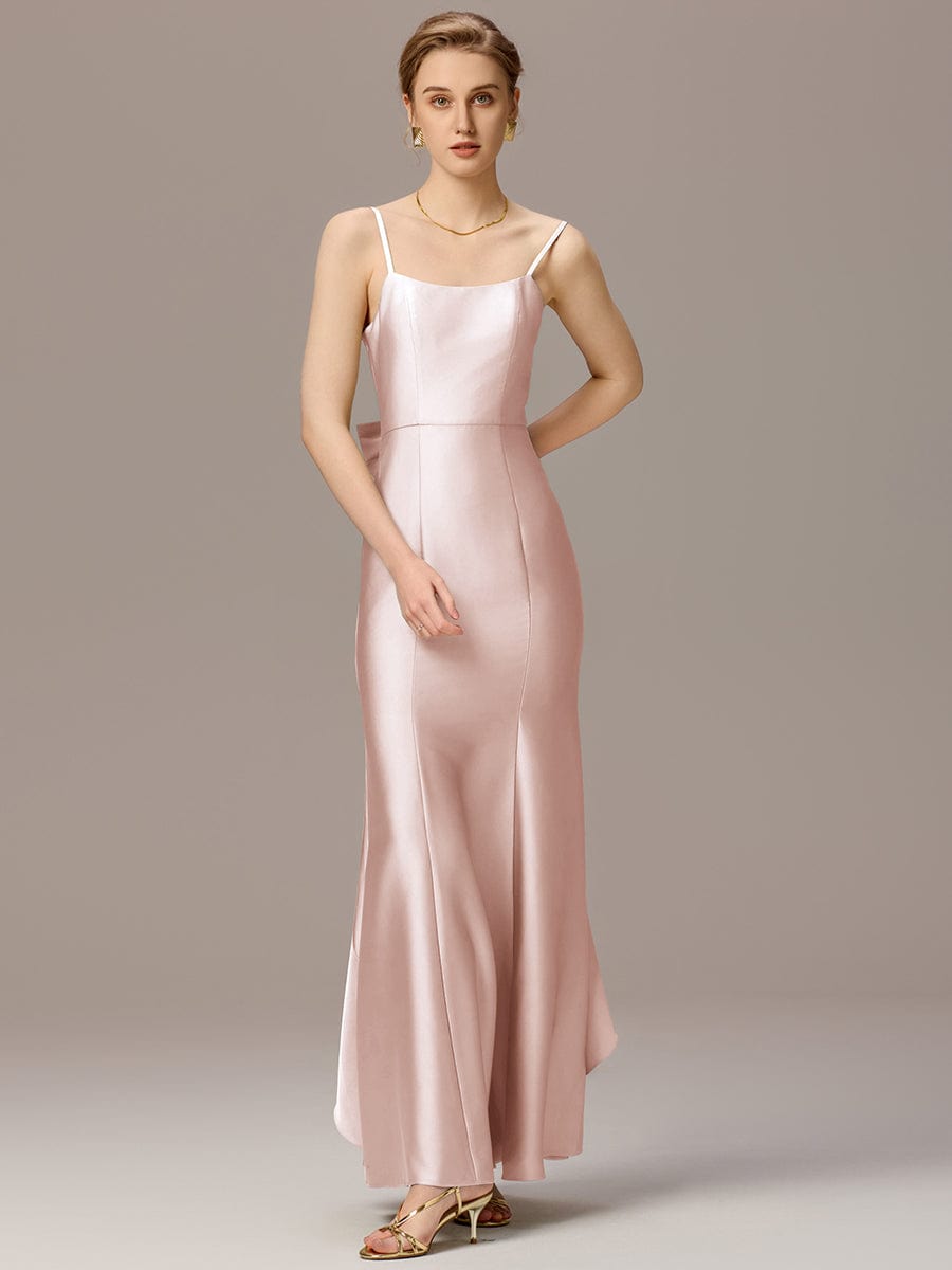 ever AVELIA|Mermaid Bow Stretch Satin Maxi Bridesmaid Dress