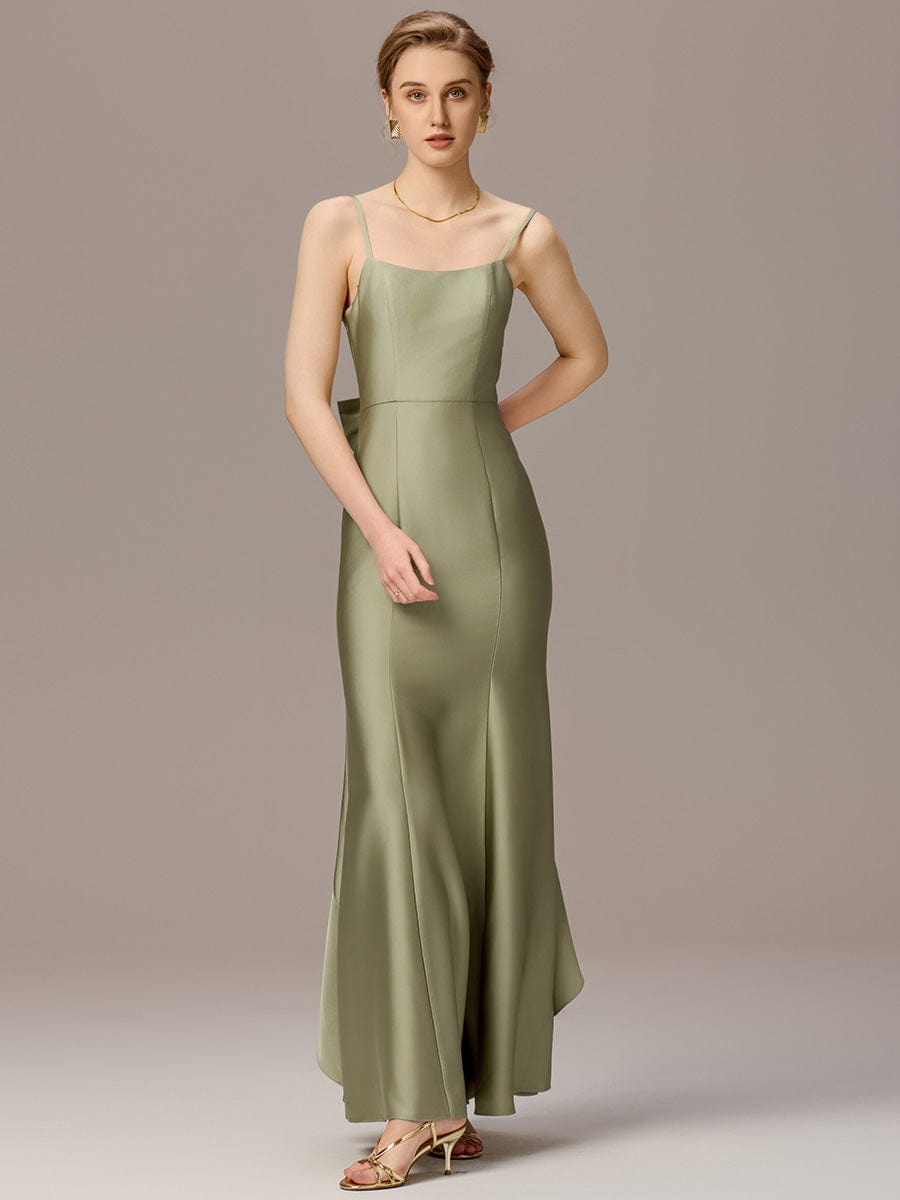 ever AVELIA|Mermaid Bow Stretch Satin Maxi Bridesmaid Dress