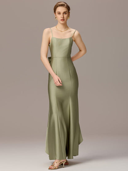 ever AVELIA|Mermaid Bow Stretch Satin Maxi Bridesmaid Dress