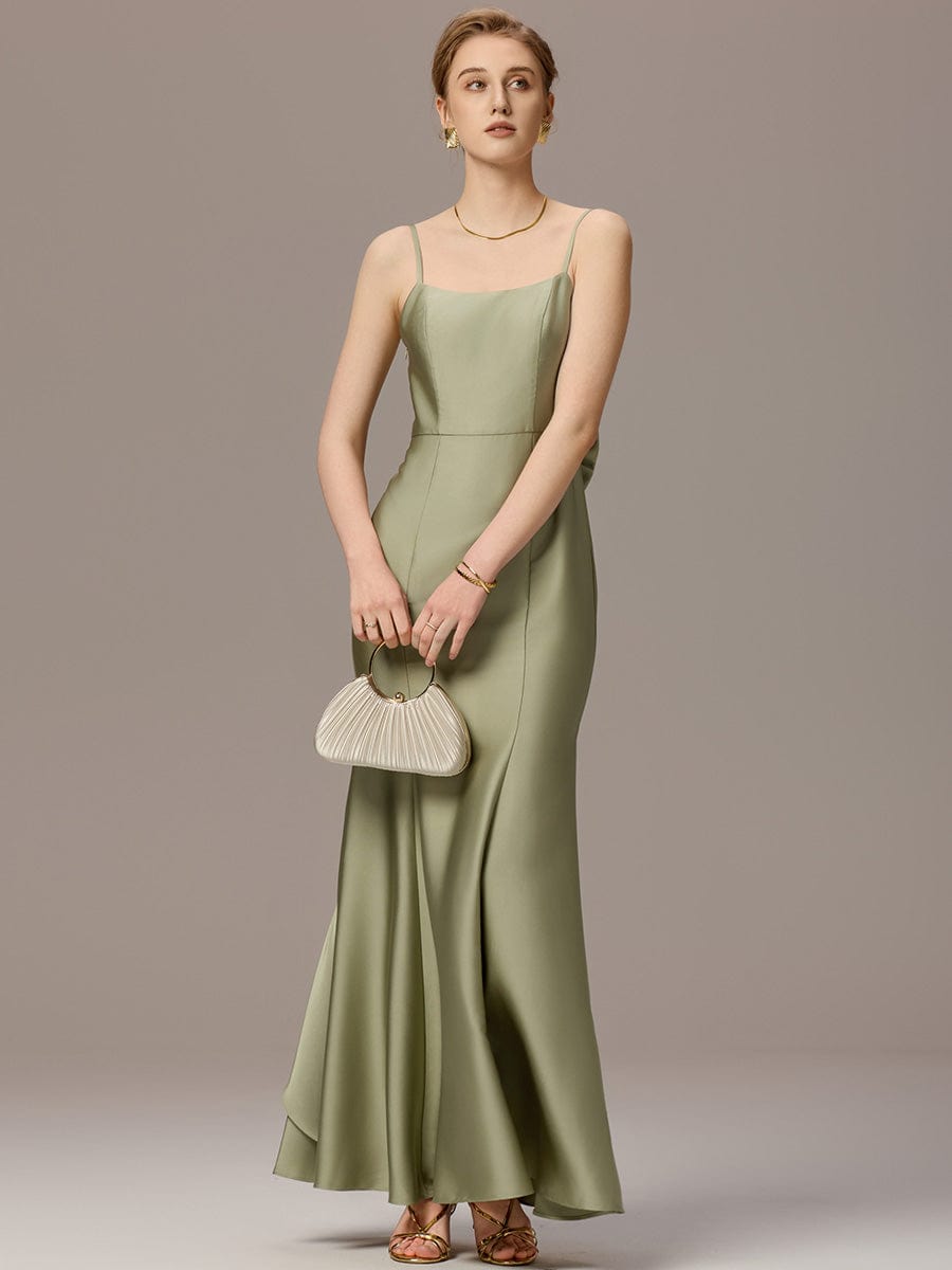 ever AVELIA|Mermaid Bow Stretch Satin Maxi Bridesmaid Dress
