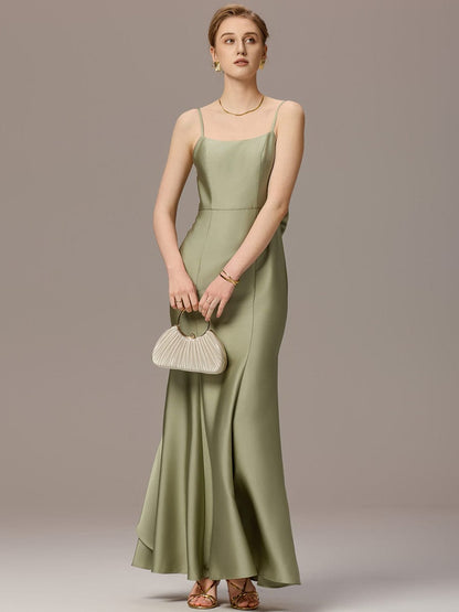 ever AVELIA|Mermaid Bow Stretch Satin Maxi Bridesmaid Dress