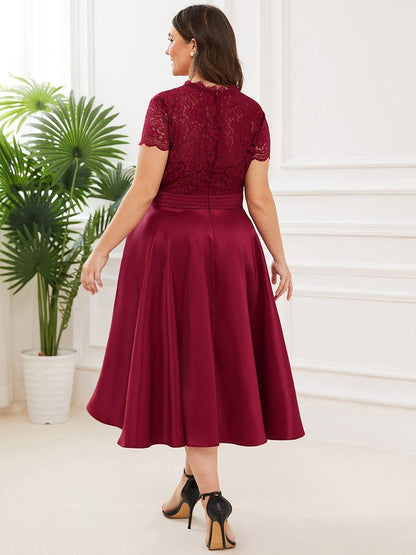 ever HARLEY|Romantic V-neck Lace Bodice Wedding Guest Dress with Pockets