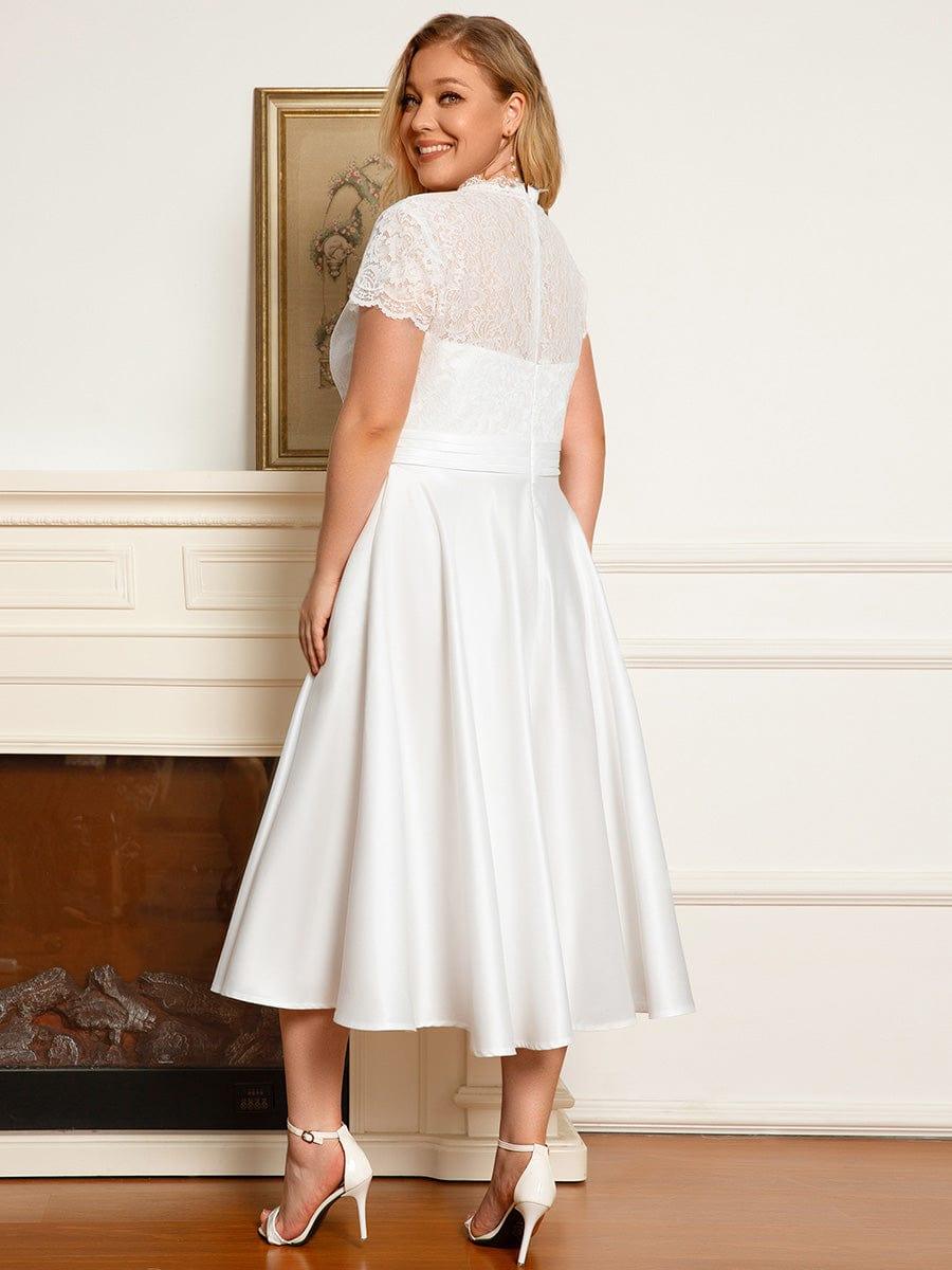 ever HARLEY|Romantic V-neck Lace Bodice Wedding Guest Dress with Pockets