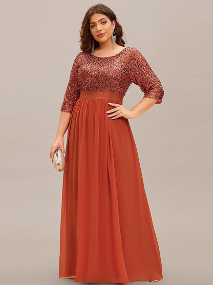 pretty FLORENCE|Plus Size Women's Long Chiffon & Sequin Evening Dresses for Mother of the Bride