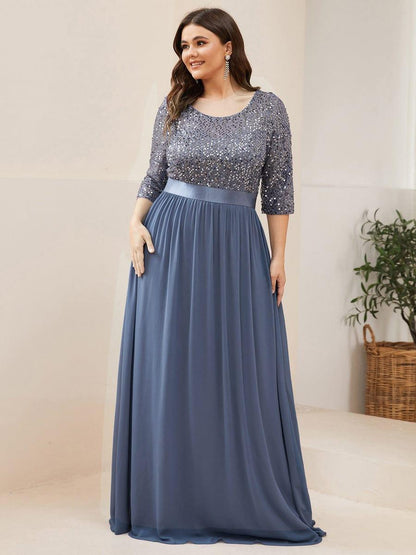 pretty FLORENCE|Plus Size Women's Long Chiffon & Sequin Evening Dresses for Mother of the Bride