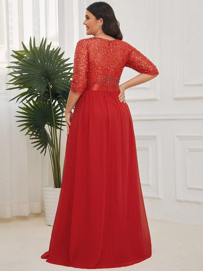 pretty FLORENCE|Plus Size Women's Long Chiffon & Sequin Evening Dresses for Mother of the Bride