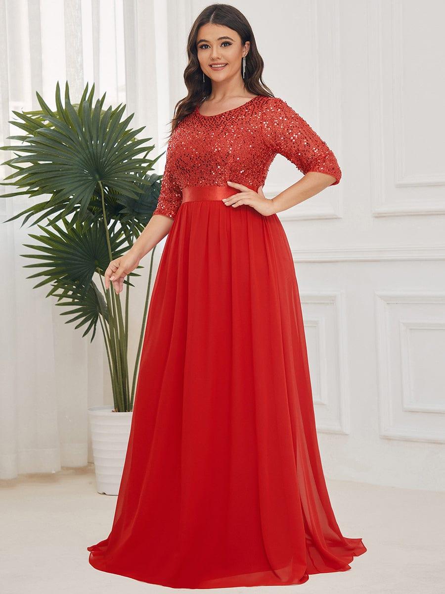 pretty FLORENCE|Plus Size Women's Long Chiffon & Sequin Evening Dresses for Mother of the Bride