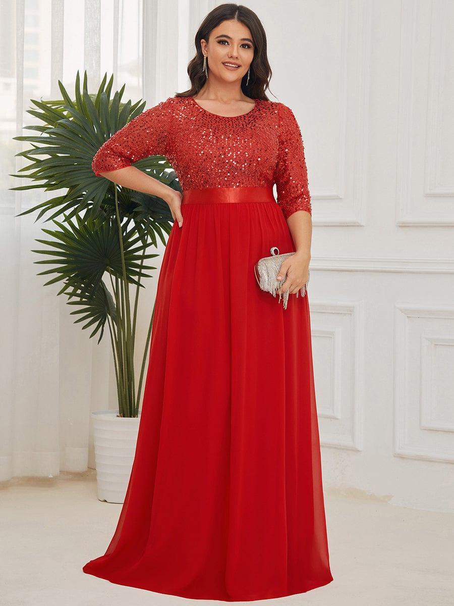 pretty FLORENCE|Plus Size Women's Long Chiffon & Sequin Evening Dresses for Mother of the Bride