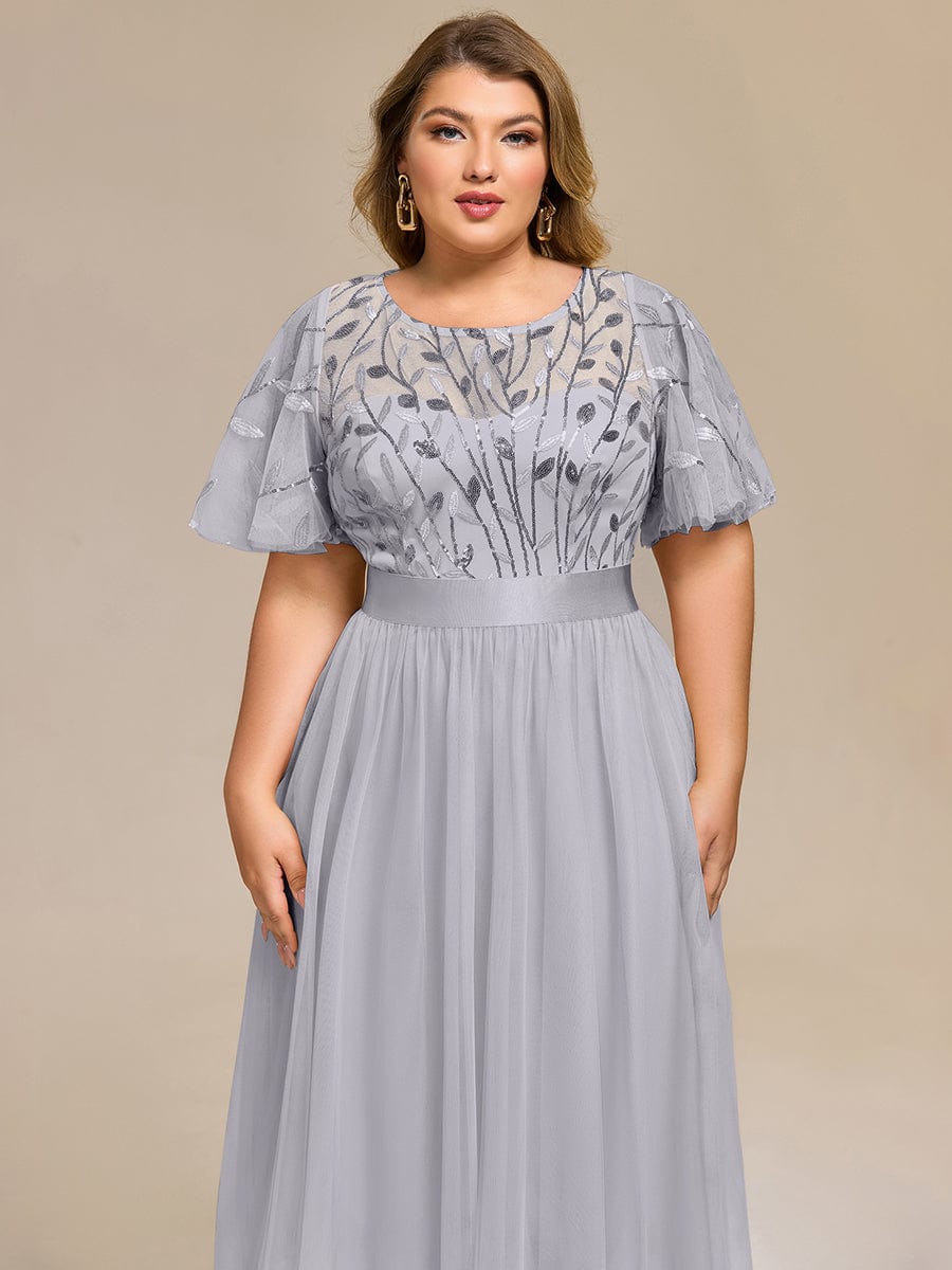 pretty TAYLOR|Plus Size Sequin Leaf Wedding Guest Dress