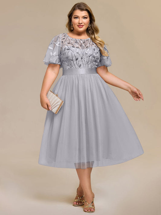 pretty TAYLOR|Plus Size Sequin Leaf Wedding Guest Dress
