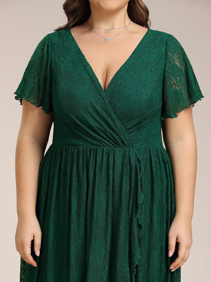 pretty ELISE|Plus Size Ruffled Lace Formal Evening Dress