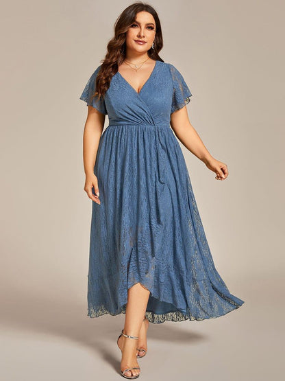 pretty ELISE|Plus Size Ruffled Lace Formal Evening Dress