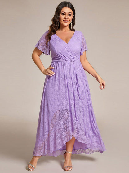 pretty ELISE|Plus Size Ruffled Lace Formal Evening Dress