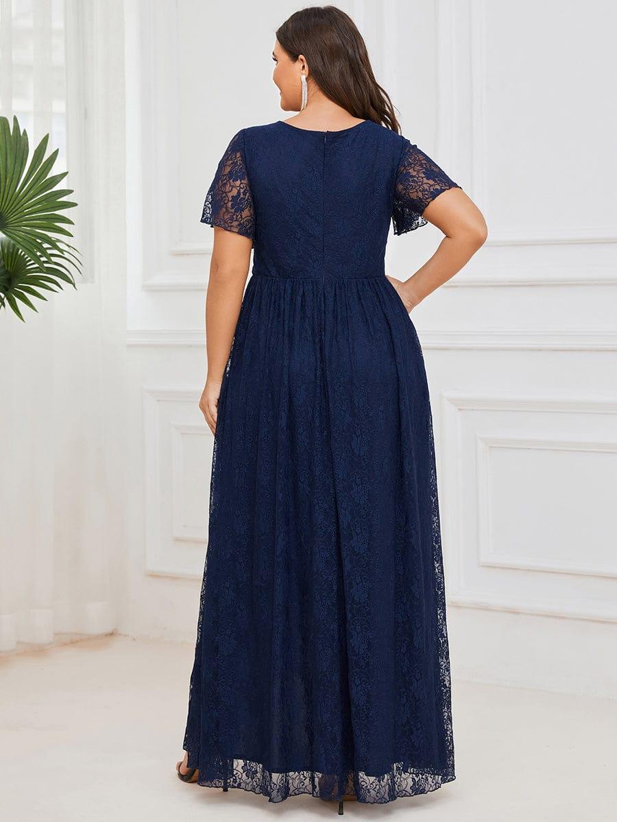 pretty ELISE|Plus Size Ruffled Lace Formal Evening Dress