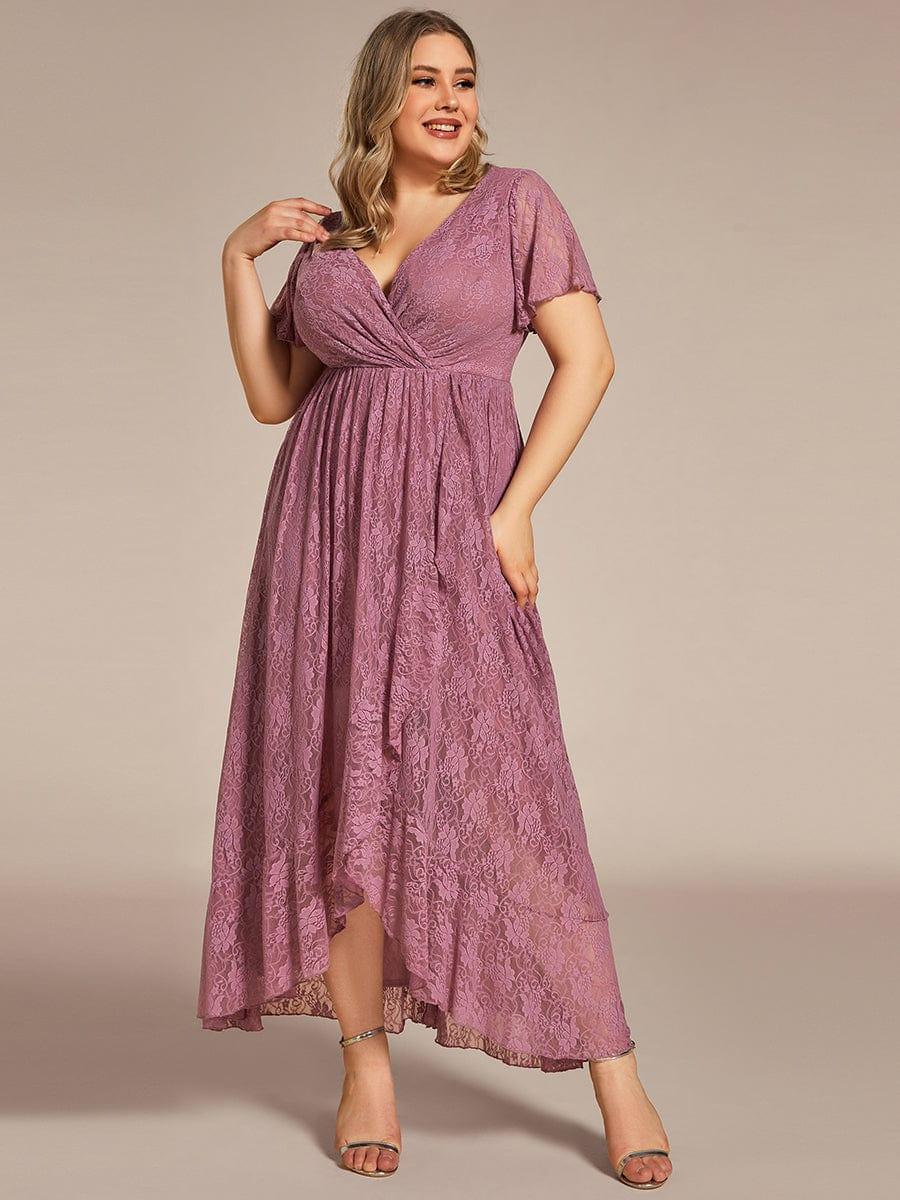 pretty ELISE|Plus Size Ruffled Lace Formal Evening Dress