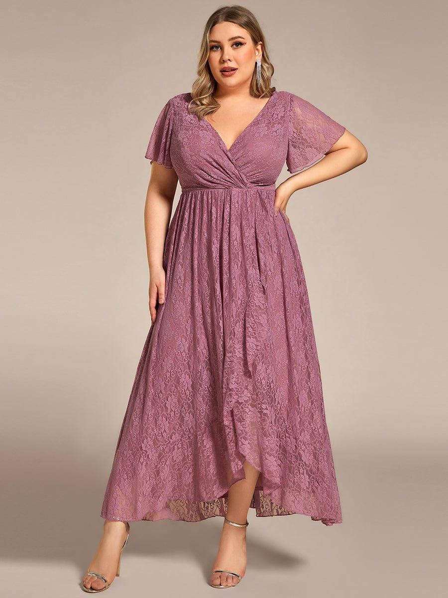 pretty ELISE|Plus Size Ruffled Lace Formal Evening Dress